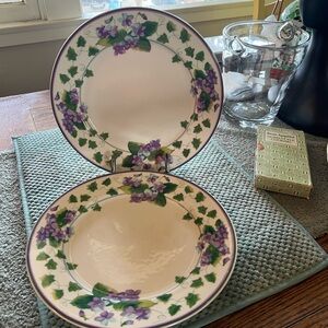 Vintage Waverly “Sweet Violets” Dinner Plates - 2003-2005 EUC Set 2